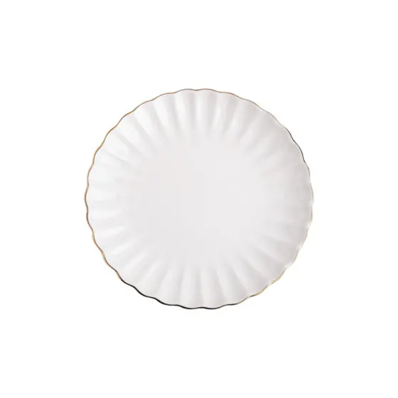 Talerz Homla MELIDA White/Golden Rim obiadowy, 27 cm