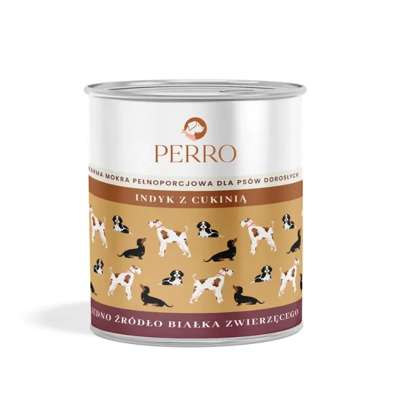 PERRO Indyk z cukinią Mono - mokra karma dla psa - 800g