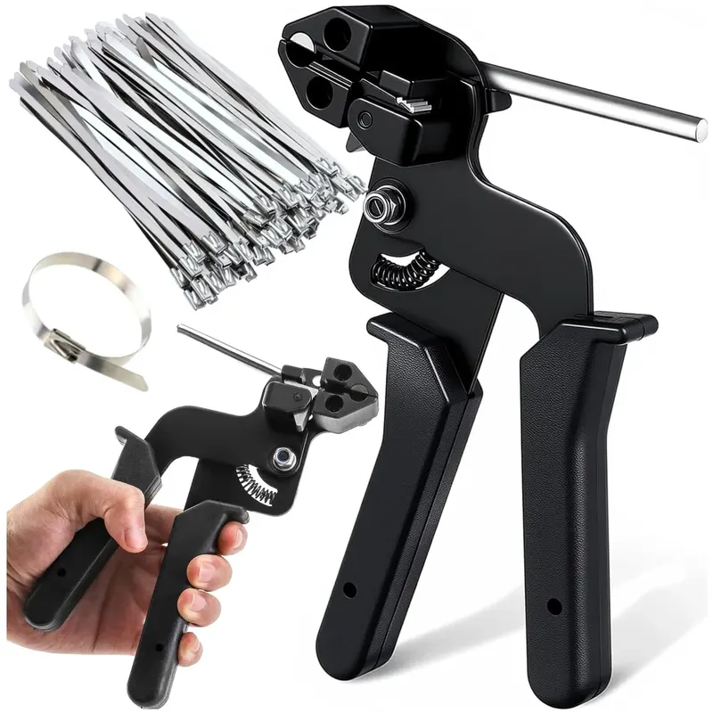 ZACISKARKA DO OPASEK TRYTYTEK STALOWYCH METALOWYCH SZCZYPCE +110szt. OPASEK
