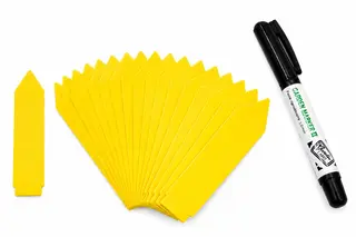 MARKER ll + Etykiety ogrodnicze wtykane strzałki do pisania Żółte 105×23,5mm 100 sztuk