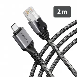AXAGON ADE-CM20 USB-C Gigabit Ethernet adapter z zintegrowanym kablem sieciowym CAT6 RJ-45 2 m