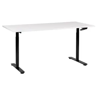 Biurko regulowane manualnie 160 x 72 cm biało-czarne destinas