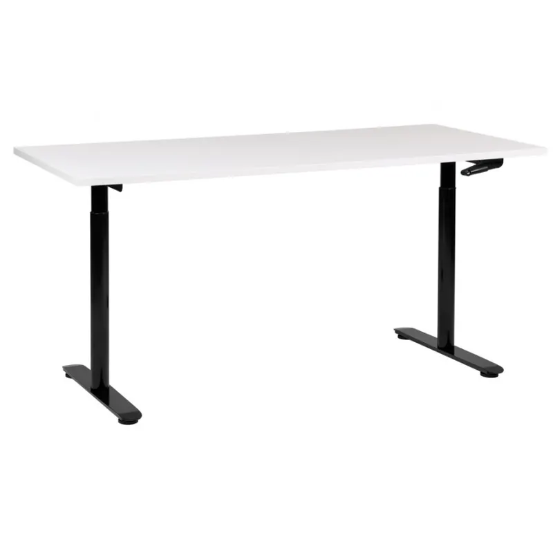Biurko regulowane manualnie 160 x 72 cm biało-czarne destinas