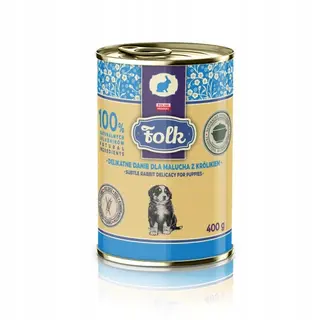 FOLK Delikatne danie dla malucha z królikiem mono - mokra karma dla psa - 400g