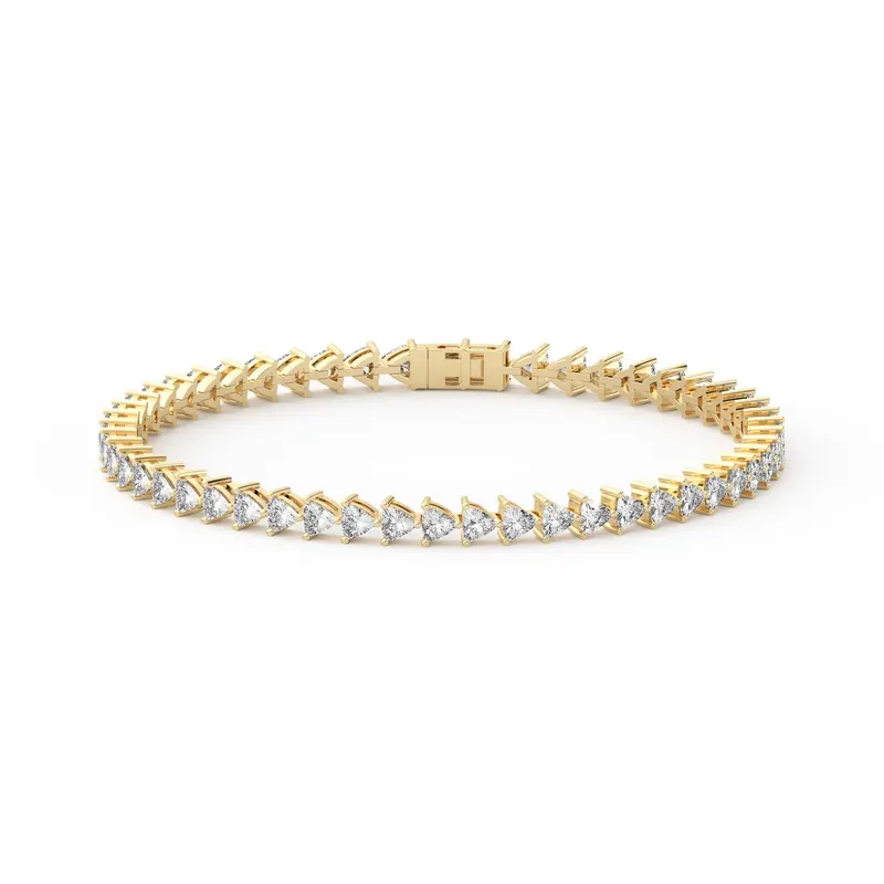 3 Prong Trillion Tenisowa Bransoletka s Laboratoryjnym Diamentem 5.50 krt z żółtego złota pr. 14K (585)