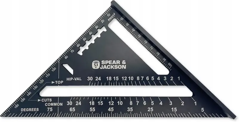 KĄTOWNIK STOLARSKI 180MM ALUMINIOWY CZARNY PROFESJONALNY