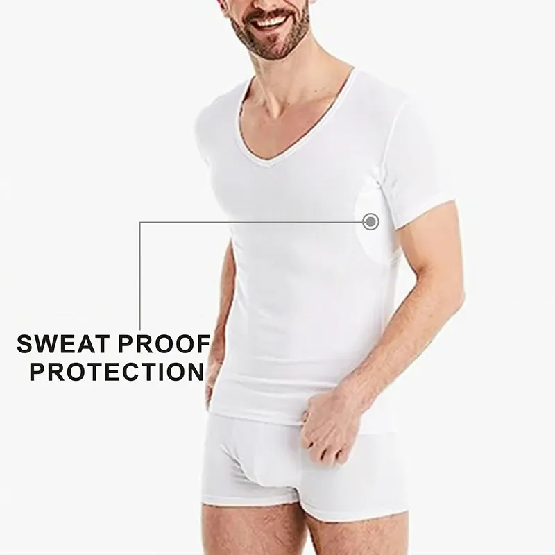 Men Undershirts Anti Perspiration T Shirt Against Underarm Sweat Proof T-Shirt