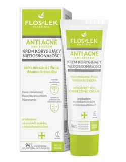 Floslek Pharma Krem Korygujący Niedoskonałości, Skóra Mieszana i Tłusta, Skłonna do Trądziku 50ml