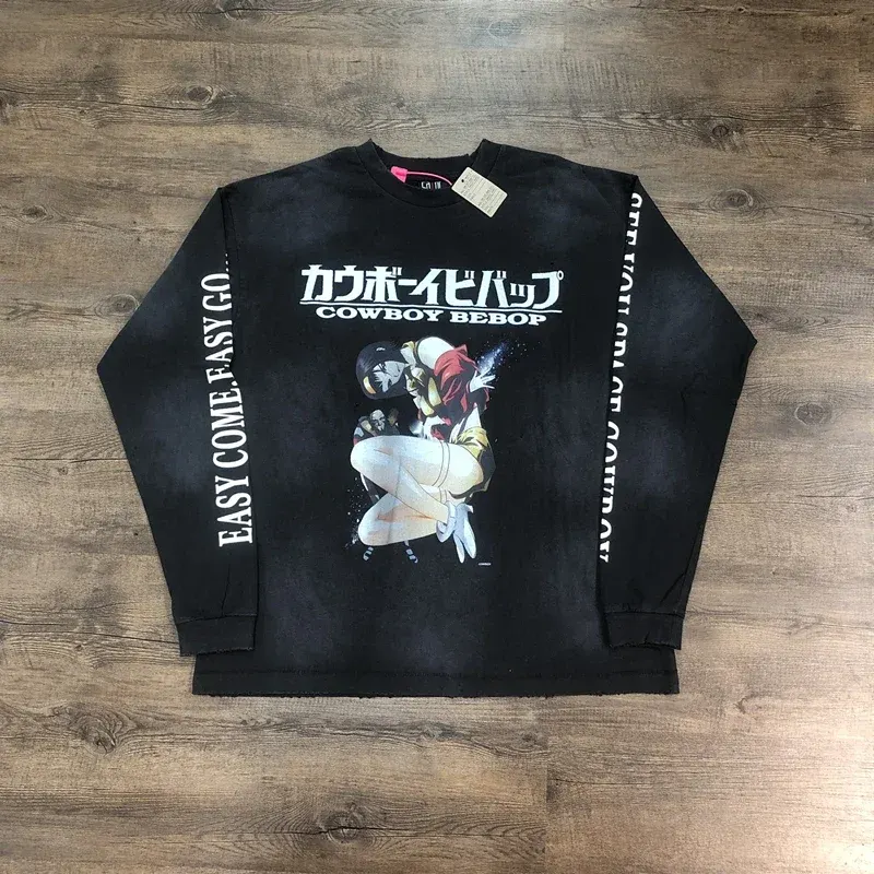 SAINT OF MICHAEL 1:1 Fashion Streetwear Best Quality Vintage Clothing Oversized Long Sleeves Tee Casual Loose T Shirt Men