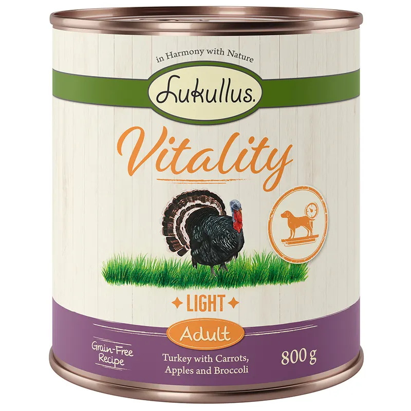 Lukullus Vitality Light: Indyk (bez zbóż) - 6 x 800 g