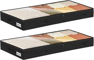 Szuflady pod łóżko 100x50x10 cm zestaw 2 szt. przezroczyste z pokrywkami