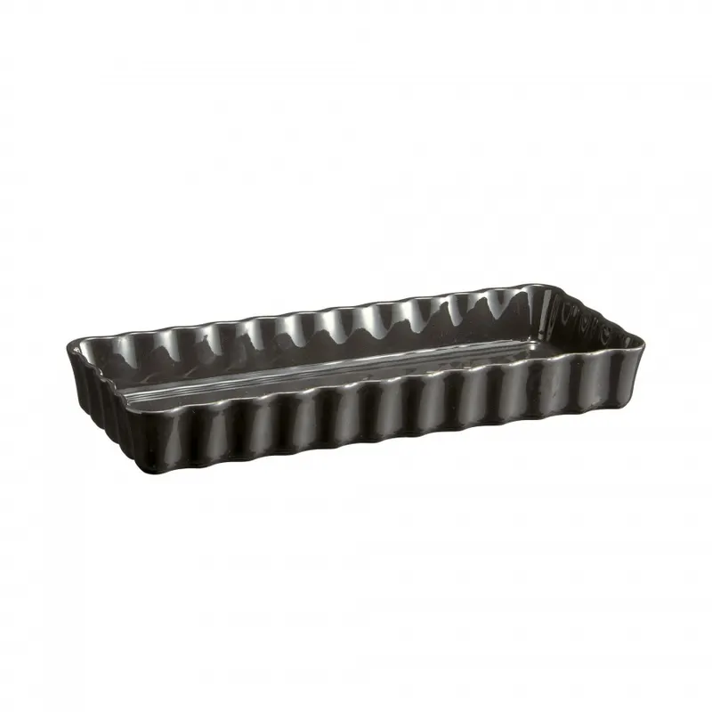 Prostokątne naczynie do tarty- 36x15x5cm - czarny