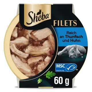 Sheba Filets, 16 x 60 g - Kurczak z tuńczykiem