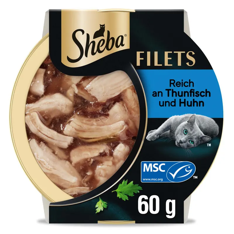 Sheba Filets, 16 x 60 g - Kurczak z tuńczykiem