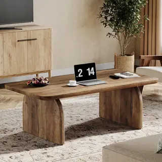 Stół prostokątny Tribesigns 120 x 60 x 50cm odcienie brązu HOGA-F2088