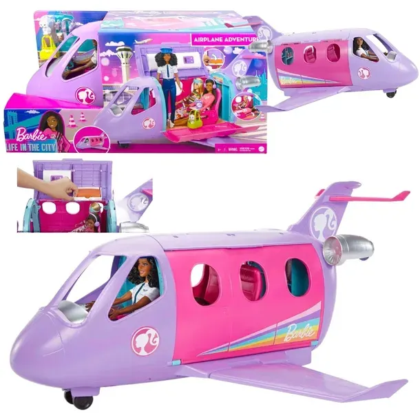Barbie Lotnicza Przygoda Lalka Pilotka15 Akcesoriów Otwierany Samolot