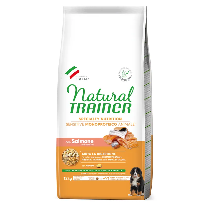 Natural Trainer Sensitive Puppy & Junior Medium & Maxi z łososiem - 2 x 12 kg
