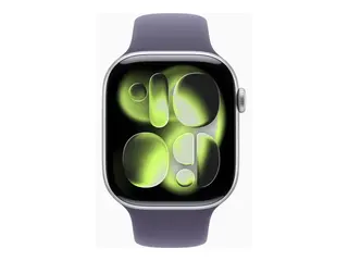 Smartwatch Apple Watch Series 11 GPS 46 mm aluminium srebrny + pasek sportowy mleczny fiolet M/L
