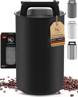 Pojemnik na kawę i herbatę 2800 ml hermetyczny czarny stal nierdzewna