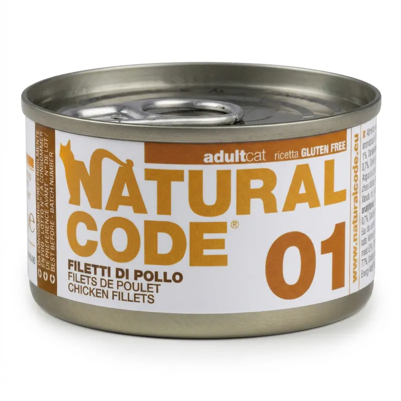 Korzystny pakiet Natural Code Cooking Water Can, 12 x 85 g - Filet z kurczaka