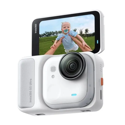 Insta360 GO Ultra kamera sportowa Standard Bundle, układ AI 5 nm do wideo 4K60fps, czujniki 1/1,28″ - Arktyczna biel