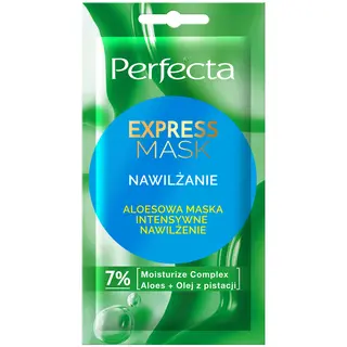 Perfecta Express Mask aloesowa maska intensywnie nawilżająca do twarzy z aloesem, olejem pistacjowym, betainą i kwasem hialuronowym 8 ml