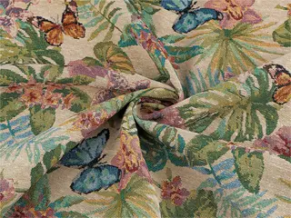 Gobelin - metraż 1 m 7 (270 g/m²) różowy jasny kwiaty