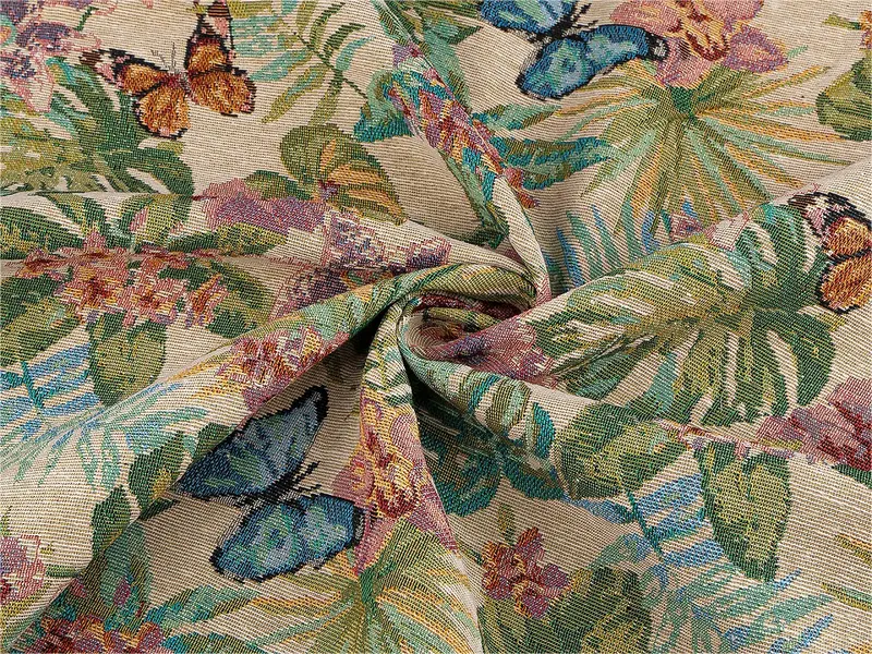 Gobelin - metraż 1 m 7 (270 g/m²) różowy jasny kwiaty