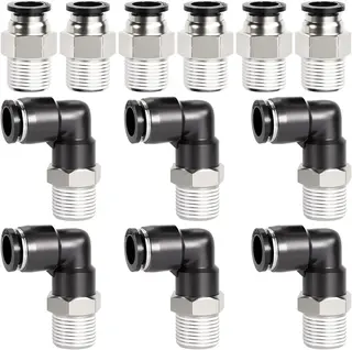 KOLANKO I PROSTE ZŁĄCZA PUSH TO CONNECT DO RURY 10MM OD BSP 3/8