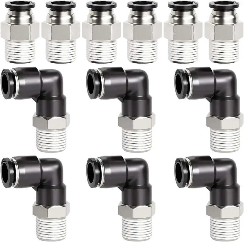 KOLANKO I PROSTE ZŁĄCZA PUSH TO CONNECT DO RURY 10MM OD BSP 3/8