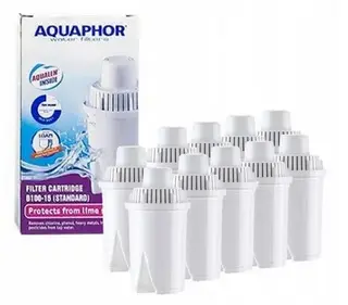 10X WKŁAD FILTR DO WODY AQUAPHOR B100-15 CLASSIC biały