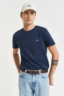 Gant T-Shirt Męski Z Krótkim Rękawem İ Okrągłym Dekoltem Slim Fit