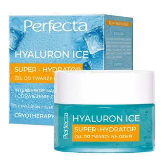 Perfecta Hyaluron Ice krem-żel do twarzy na dzień 3x Hyaluron + elektrolity, intensywne nawilżenie i odświeżenie cery 50 ml
