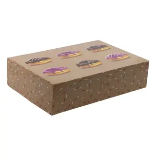 10x Pudełko na ciasto, torciki 31x22x8 cm zamykane TEKTURA LITA beżowy