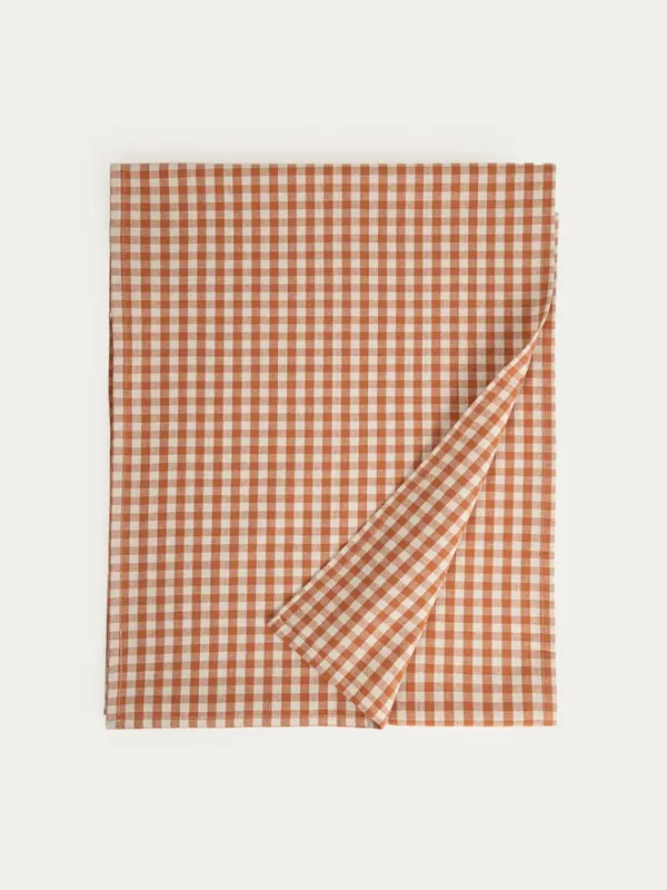Bieżnik MARAVILLA bawełniany w karmelową kratkę 40x160 cm