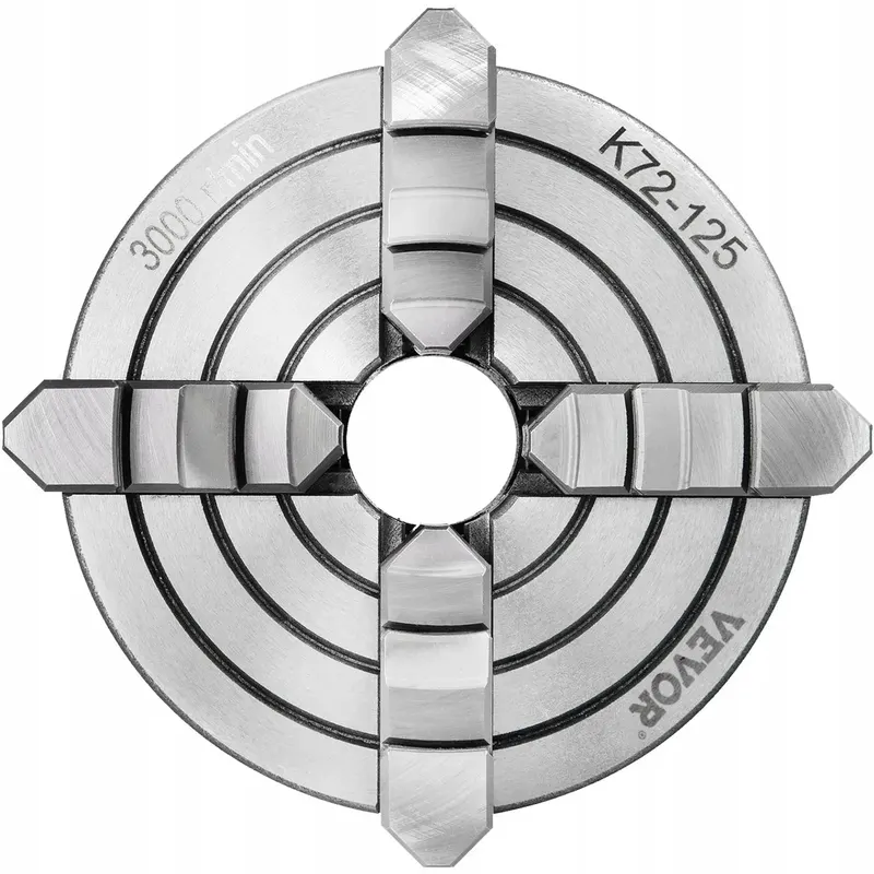 Uchwyt Tokarski Czteroszczękowy K72-125 125 mm Niezależny Żeliwo 3800 rpm