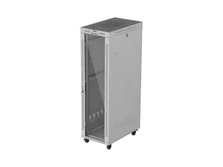 Lanberg Szafa instalacyjna rack stojąca 19 cali 42U 600x1000 drzwi przeszklone LCD (Flat pack) szara