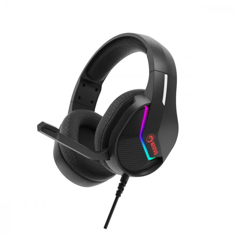 MARVO Słuchawki TACTIC 40 RGB mikrofon wired czarne