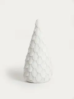 Dekoracja TREELY choinka materiałowa biała 15x15x38 cm