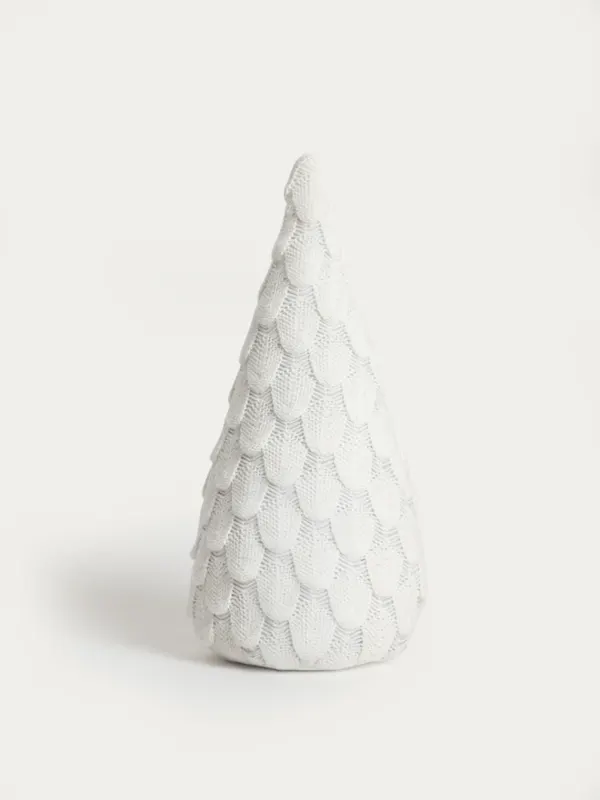 Dekoracja TREELY choinka materiałowa biała 15x15x38 cm