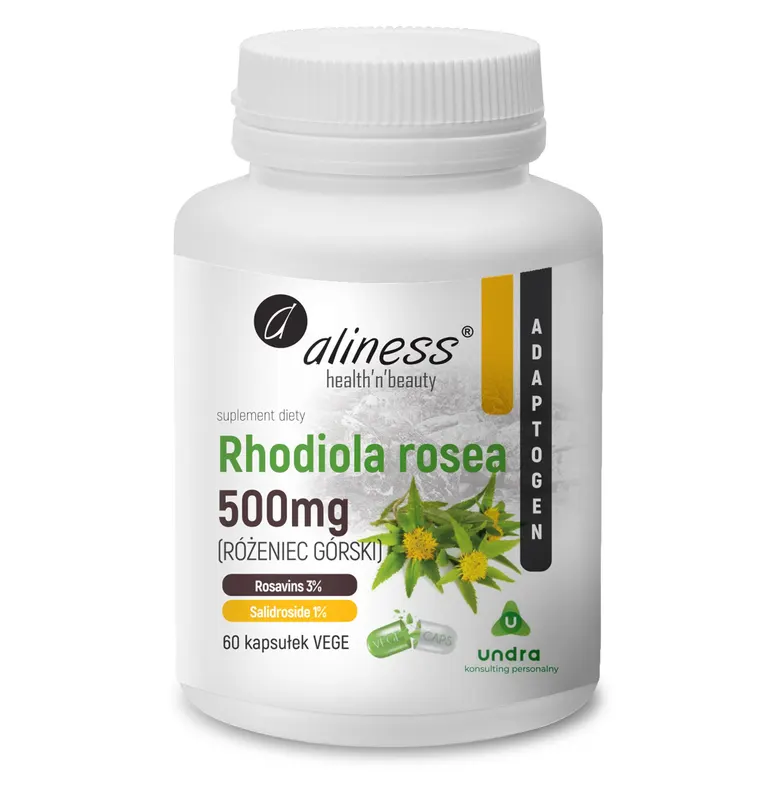 ALINESS Rhodiola rosea (różeniec górski) 500 mg - suplement diety - 60 kapsułek