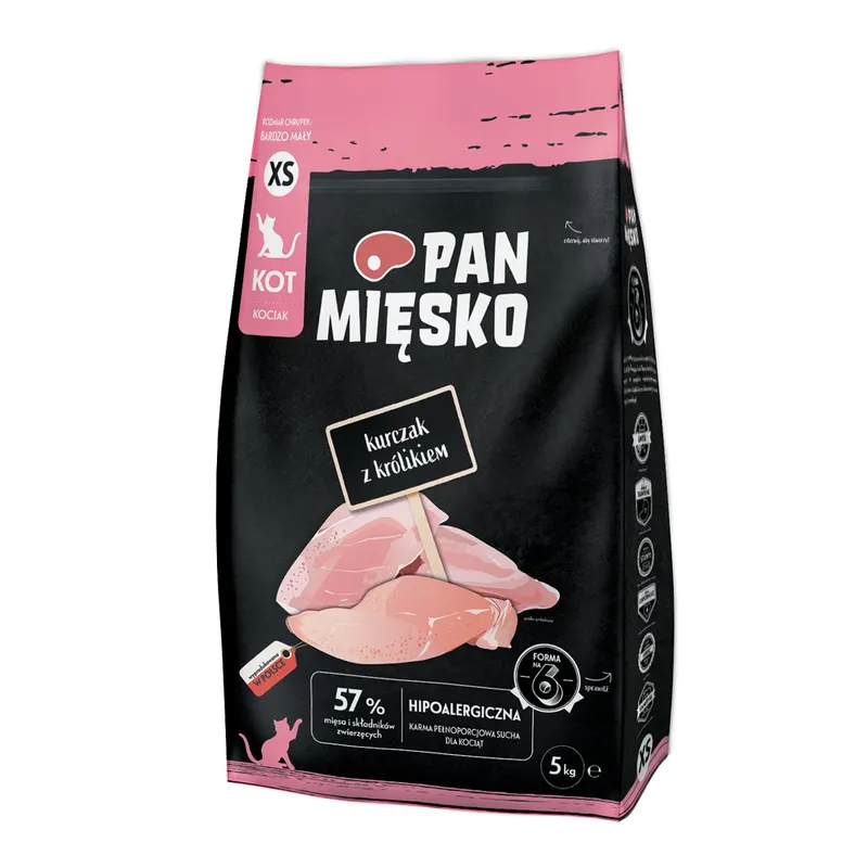 Pan Mięsko, Kitten, kurczak z królikiem, X-Small - 5 kg