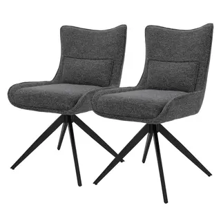 ML-Design Krzeslo do jadalni i kuchni obrotowe 360 stopni, tapicerowane z poduszka ledzwiowa, fotel z nogami ze stali, regulowane nozki wysokości, n..