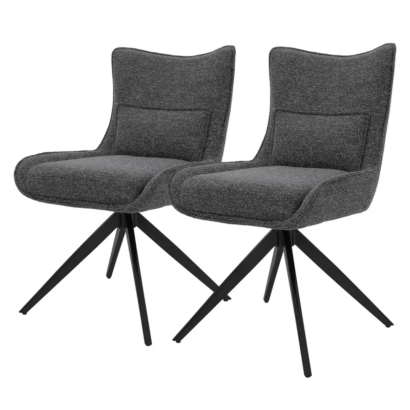 ML-Design Krzeslo do jadalni i kuchni obrotowe 360 stopni, tapicerowane z poduszka ledzwiowa, fotel z nogami ze stali, regulowane nozki wysokości, n..