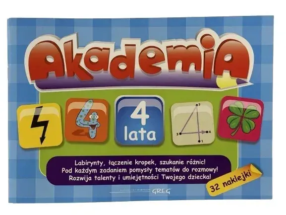 KSIĄZECZKA Z NAKLEJKAMI edukacyjna dla maluchów 4 lata