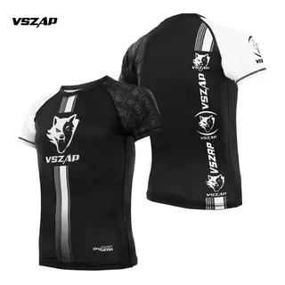VSZAP Training Brazilian Jujitsu Tight Wearproof Clothing MMA Fighter Muay Thai Strike Suit Quick Dry Short Sleeve Men