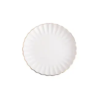 Talerz Homla MELIDA White/Golden Rim deserowy, 20 cm