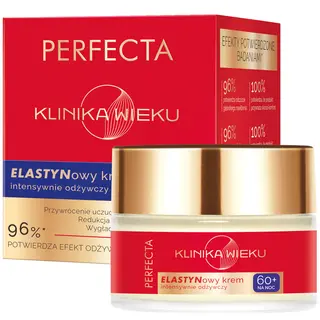 Perfecta Klinika Wieku Elastynowy krem odżywczy na noc 60+ z GABA i spilantolem 50 ml