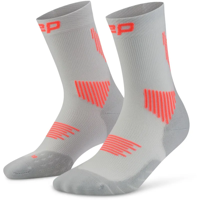 CEP Core Run Socks Mid Cut 5.0, skarpetki biegowe damskie, szare