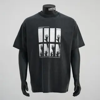 Summer short sleeved t-shirt men's loose oversized satile casual round neck trendy Korean version ins men's top